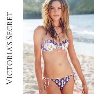 Victoria’s Secret Tassel Bandeau Getaway Bikini Top Size 32D